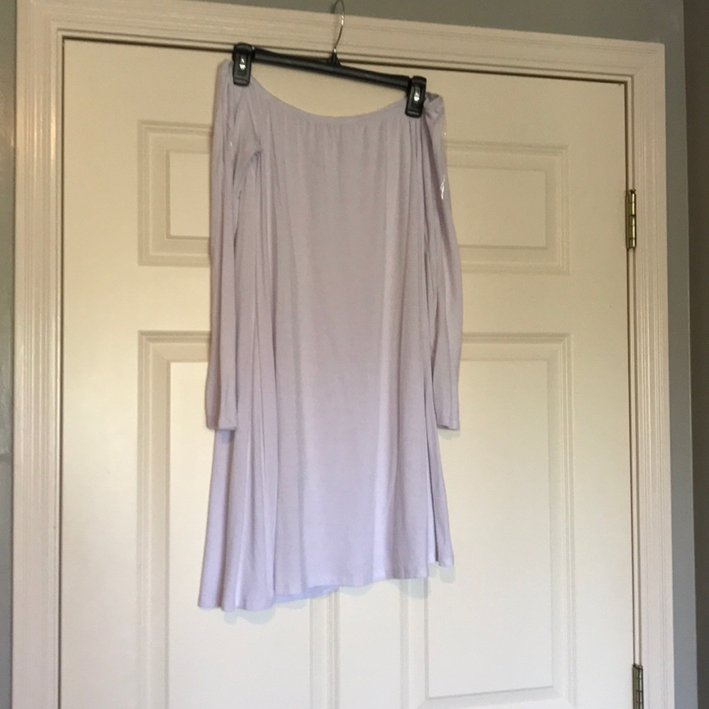 Strapless, long sleeve, short dress